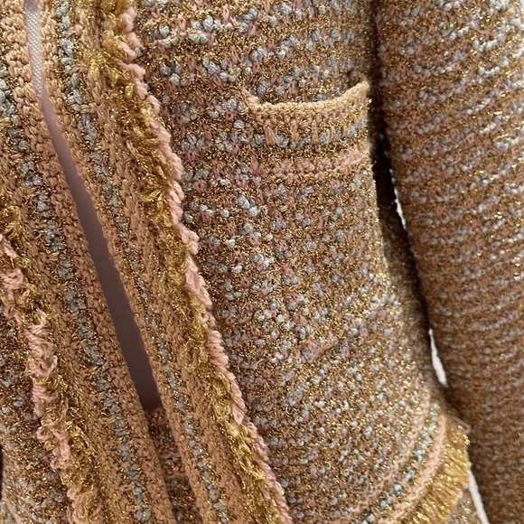 M Missoni Gold Silver Glitter Knit Skirt Suit Size 44 - Picture 8 of 17